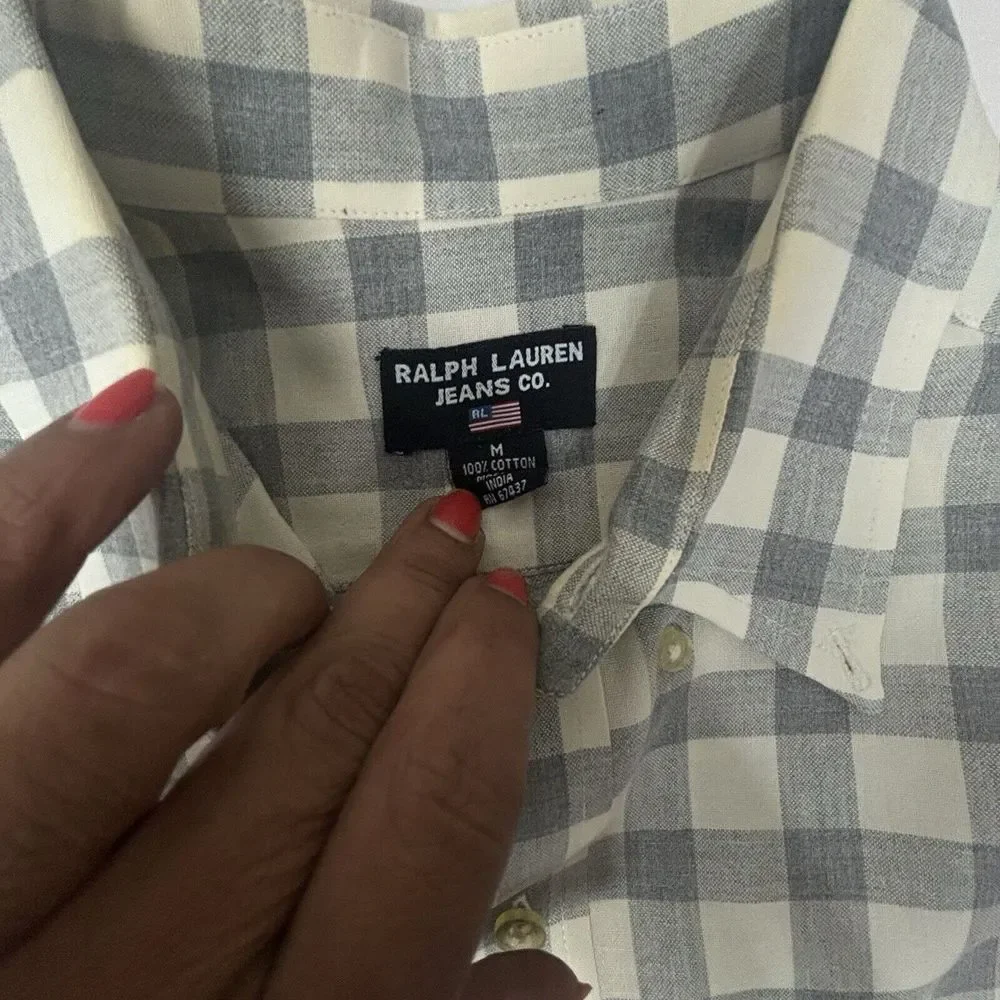 Ralph Lauren Jeans Co. Shirt Button Down Up USA Flag Mens Medium Long Sleeve EUC - Picture 4 of 9
